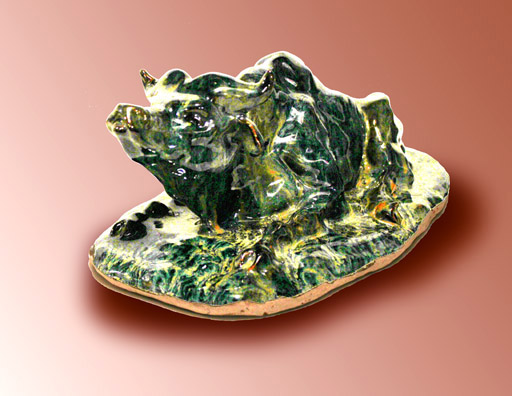 Cape Buffalo Ceramic Sculpture