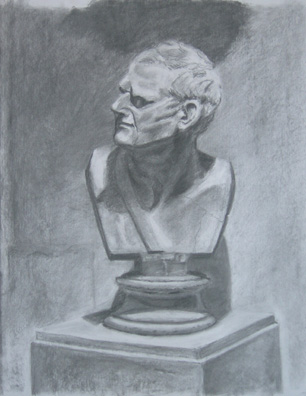 Roman Bust Cast Drawing