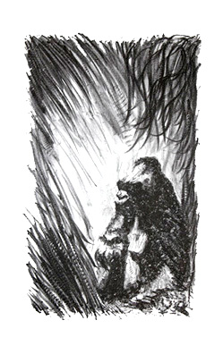 Gorilla Stone Lithograph