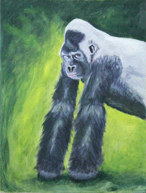 Gorilla Oil Painting
