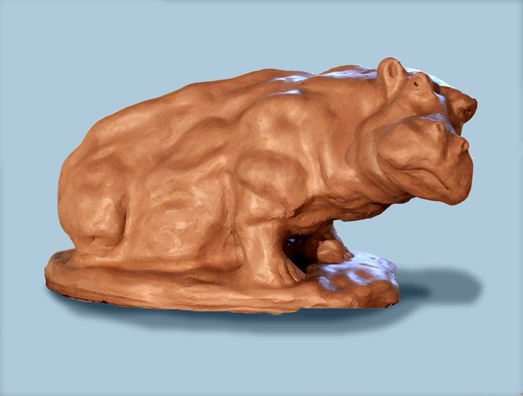 Hippopotamus Clay Sculpture