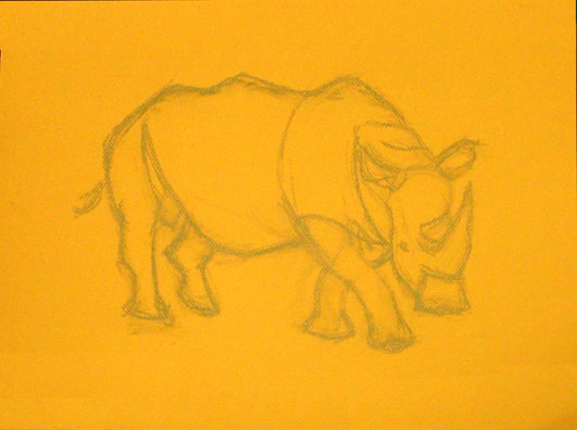 Rhinoceros - Pastel Sketch