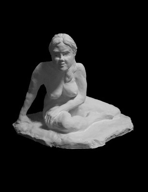 Female Figure Sculpture - White Terra Cotta