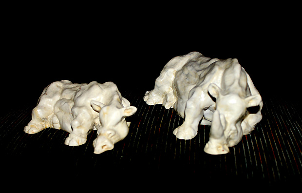 Two Rhinoceros - Polymer Clay