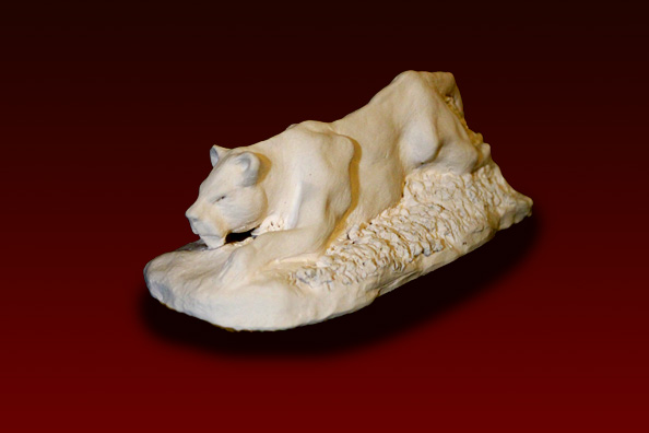 White Lioness Unglazed English Porcelain