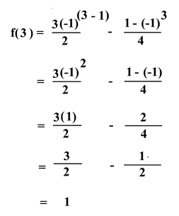 f(n) = n(-1)^(n-1)/2+(1-[-1]^n/4