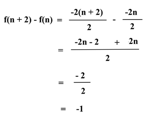 f(n) = n(-1)^(n-1)/2-(1-[-1]^n/4