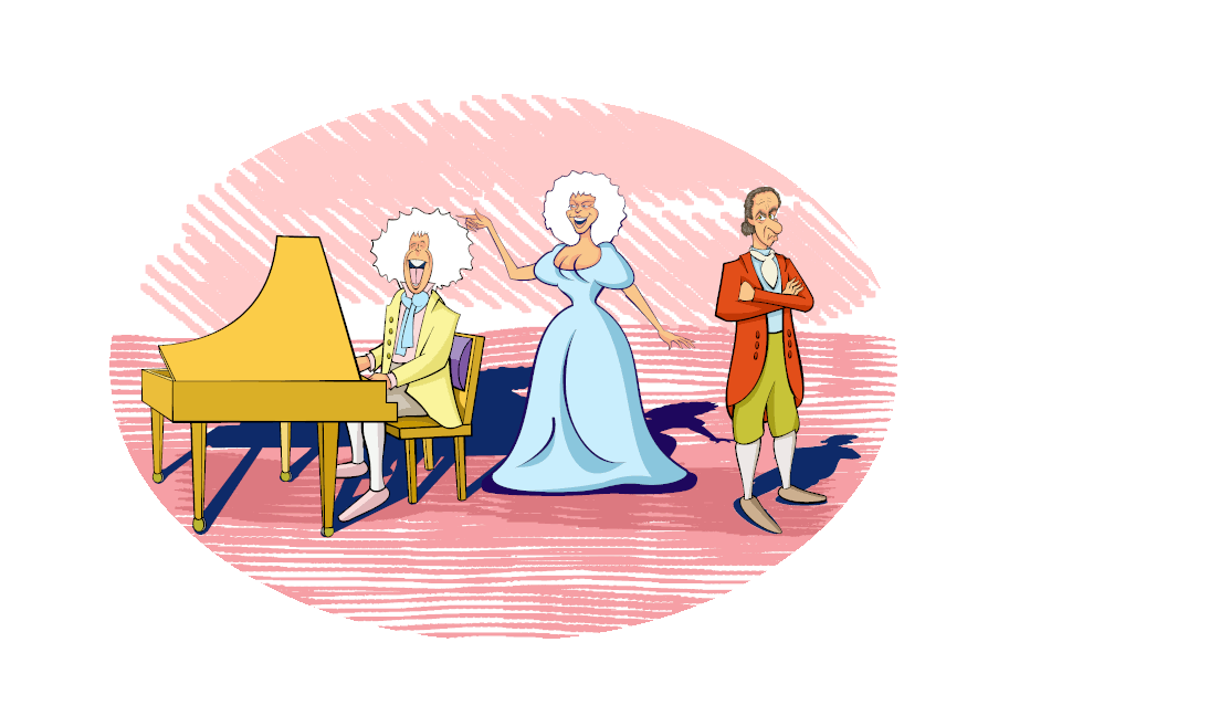 Tom Hulce, Elizabeth Berridge, and F.Murray Abraham in <i>Amadeus</i>