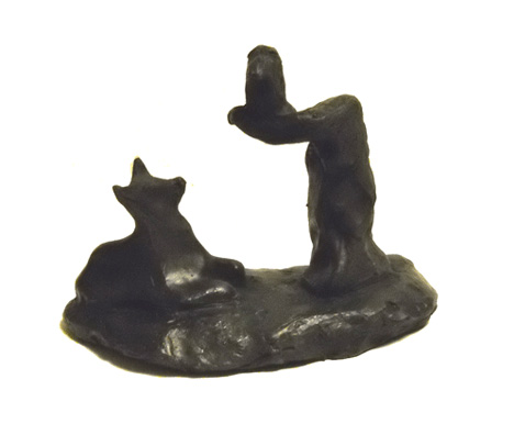 Cat and Bird Bronze