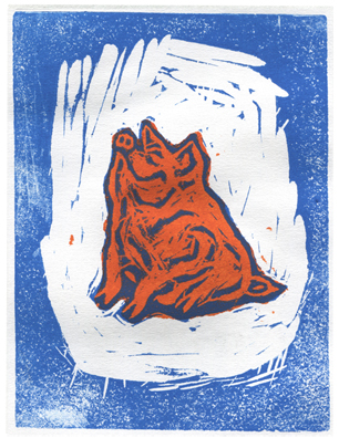 Orange and Pink Pig - Color Block Print