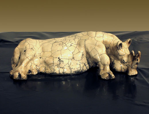 Raku Rhinoceros