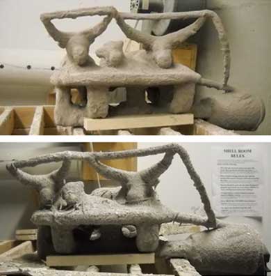 Model fro Bronze Casting on Grid with Sprue and Vents